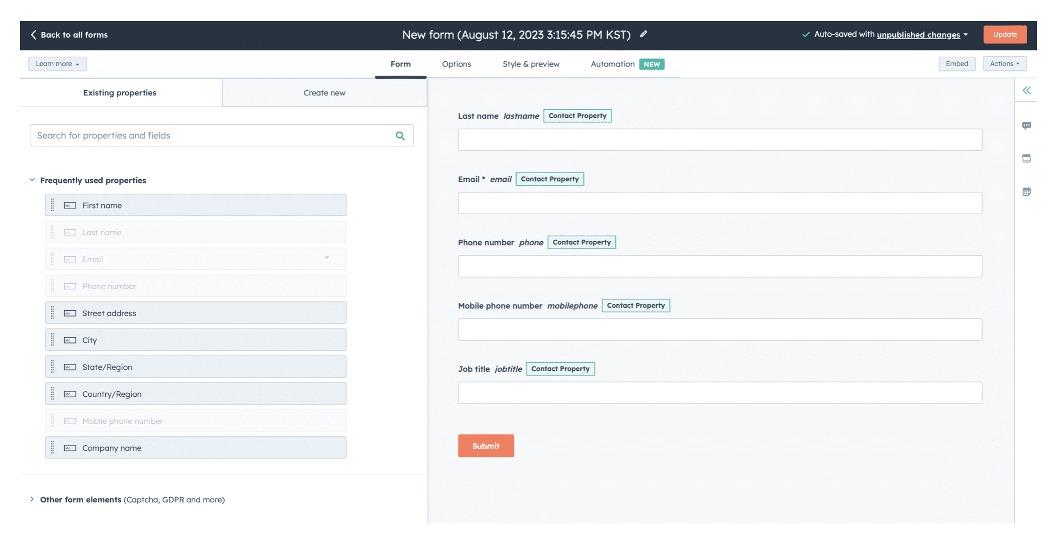HubSpot 폼(Forms) 기능 알아보기