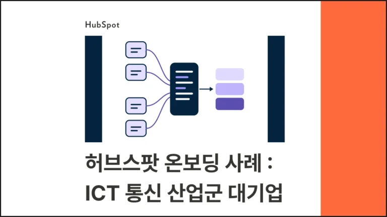 허브스팟(HubSpot) 온보딩 사례 | ICT 통신 산업군 대기업 - 블로그 글 썸네일 이미지