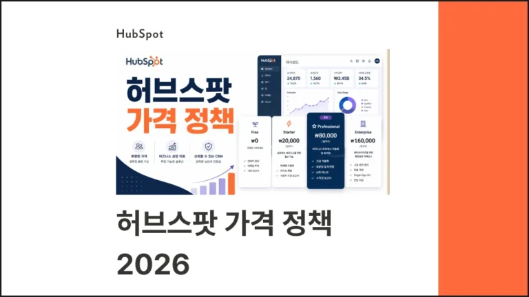 허브스팟 가격 정책 2026 - 제품별 요금제·무료 체험판·할인 팁 완벽 비교글 썸네일 이미지