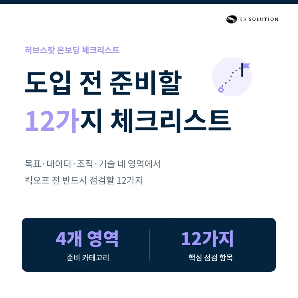 허브스팟 온보딩 체크리스트 : 도입 전 반드시 준비할 12가지 - 카드뉴스 썸네일 이미지
