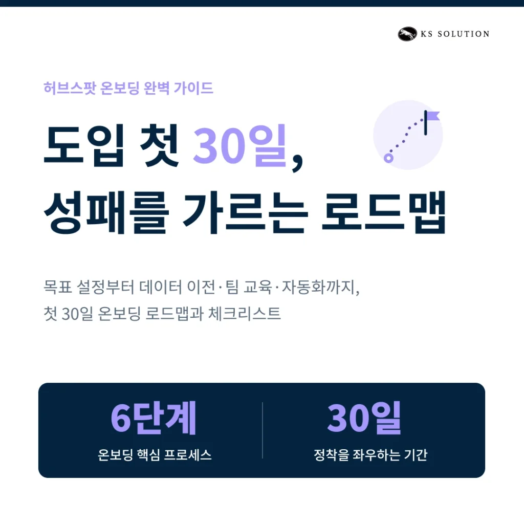 허브스팟 온보딩 완벽 가이드 : 도입 첫 30일 로드맵과 체크리스트 - 카드뉴스 썸네일 이미지