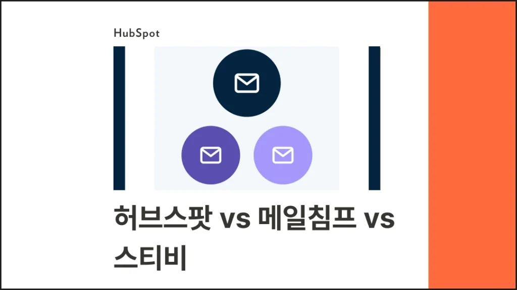 허브스팟 vs 메일침프 vs 스티비 : 이메일 마케팅 솔루션 비교 가이드 - 블로그 글 썸네일 이미지
