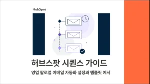 허브스팟 시퀀스 사용법 : 영업 팔로업 이메일 자동화 설정과 템플릿 예시 - 블로그 글 썸네일 이미지